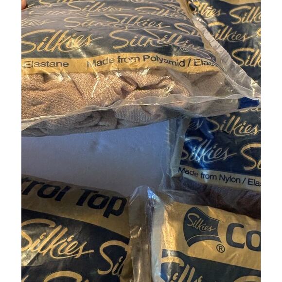 Lot Of 4 Silkies Control Top Hose Medium Support Legs PANTYHOSE Misc Colors - Picture 3 of 4